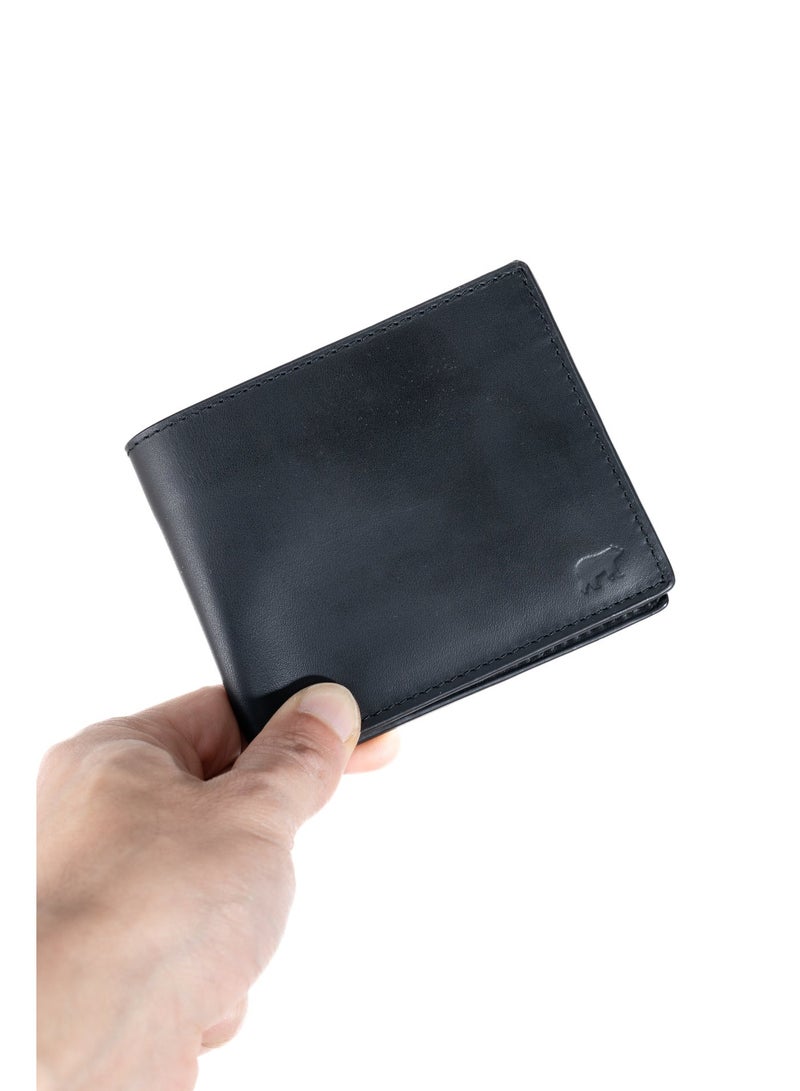 Odra Leather Odra StitchMaster Real Leather Wallet for Men – Precision Bifold Design – Black (NO990) - Image 5